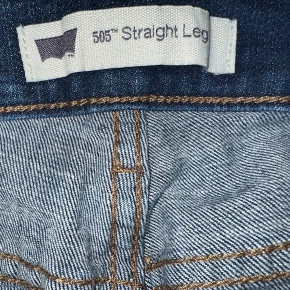 Women's Levi's 505 Straight Leg Denim Medium Wash Flap Pocket Jeans Size 30x30 - Picture 4 of 4